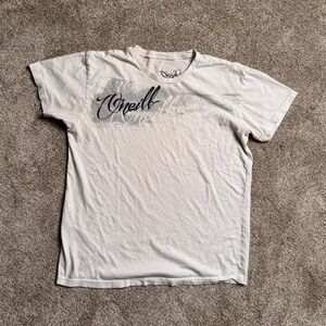 WHITE ONEILL Y2K STYLE "BRUSH" GRAPHIC TEE